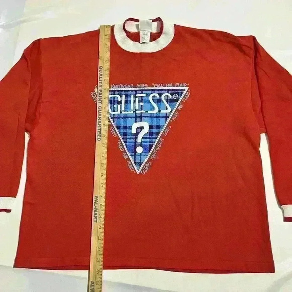 Vintage Guess Jeans 80s USA Spellout Georges Marciano Crew Neck Sweater Large - Picture 5 of 9